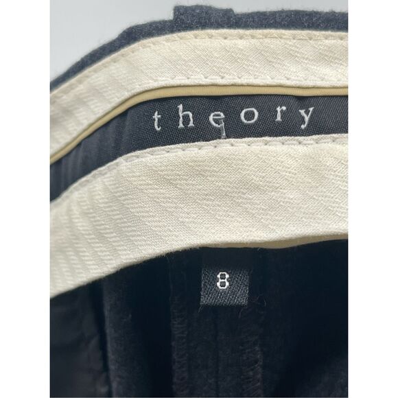 Theory Dress Pants Women Size 8 Gray Flare Leg Wool - Picture 10 of 11